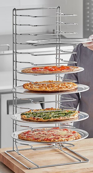 PIZZA pan wire racks in use for reference